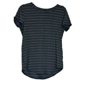 lululemon athletica Black and White Striped Long Sleeve Tee